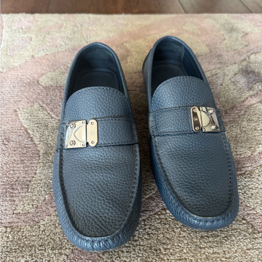 Louis Vuitton Dark Gray Leather Loafers